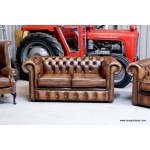 Classic Leather Chesterfield Suite 3,2 + Wing Chair