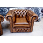 Classic Leather Chesterfield Suite 3,2 + Wing Chair